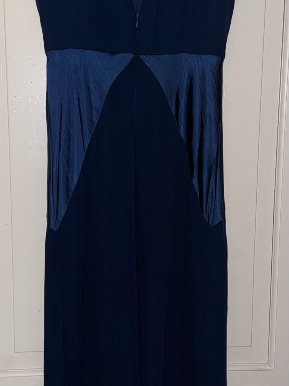 Classic Navy Panel Maxi Wedding Dress